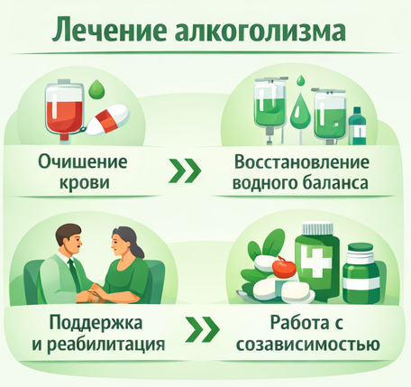 лечение алкоголизма в Кирсанове этапы